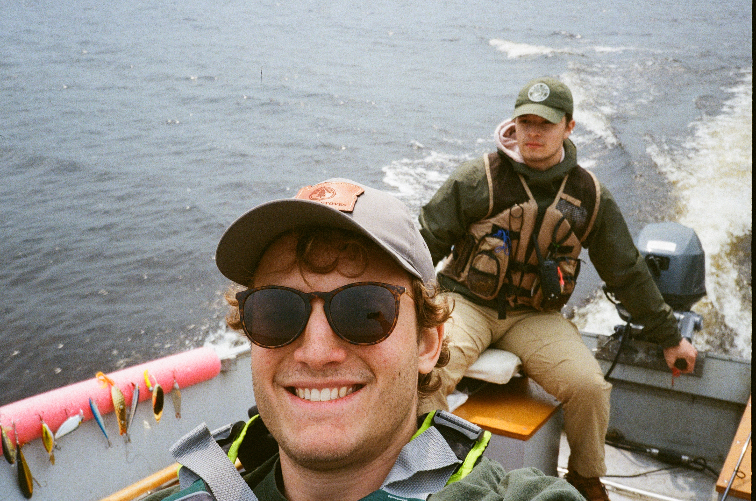 Sawyer on a boat
